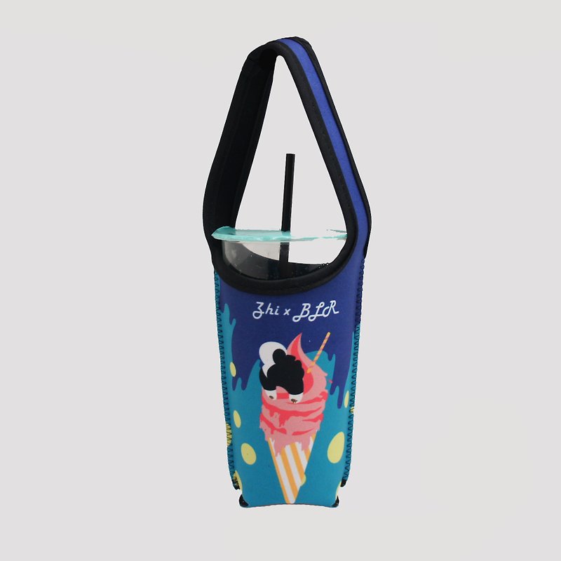 BLR 環保 飲料提袋 Zhi 聯名款 Ti 20 霜淇淋 - 飲料提袋/杯袋/杯套 - 紙 紫色
