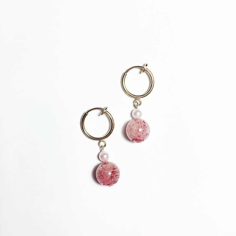 Wildberry ball pinned earrings - Earrings & Clip-ons - Gemstone Pink
