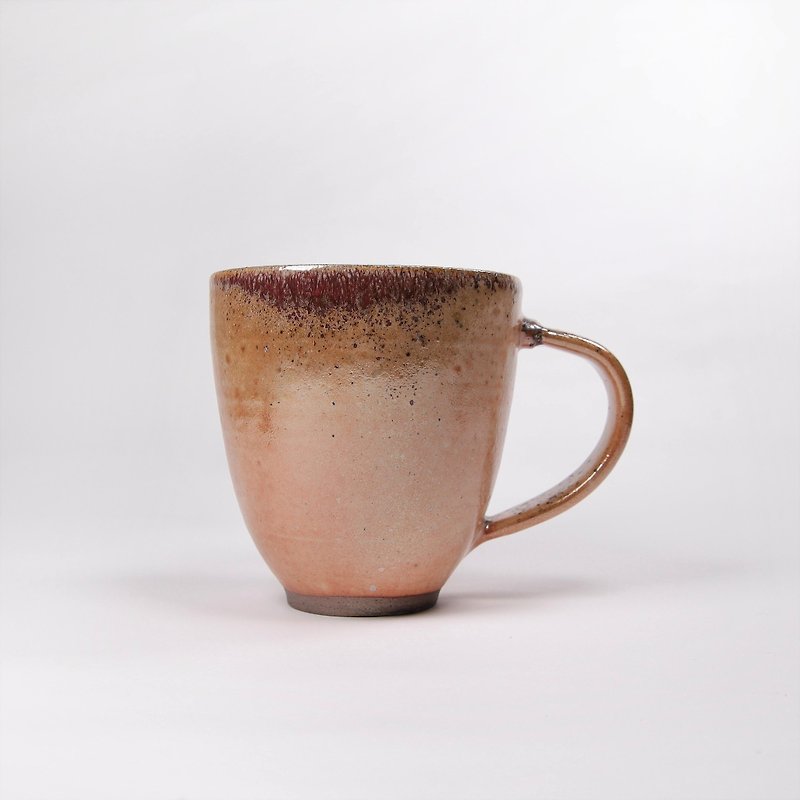 明芽窯lチャイ燃焼Zhiye釉銅赤灰マグカップ - マグカップ - 陶器 
