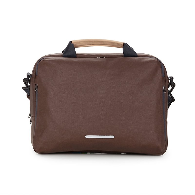 Canvas Series-13吋Three Simple Casual Bags (Hand/Shoulder/Side Back)-Dark Brown-RBF120BR - กระเป๋าแล็ปท็อป - ผ้าฝ้าย/ผ้าลินิน สีนำ้ตาล
