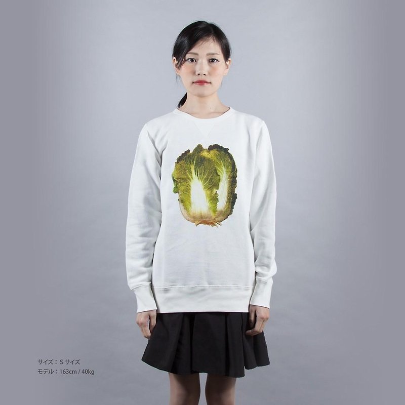 Vegetables and Chinese cabbage Unisex Sweatshirt Unisex XS ~ XL size Tcollector - เสื้อฮู้ด - ผ้าฝ้าย/ผ้าลินิน ขาว