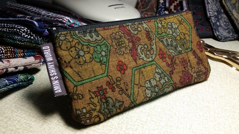 AMIN'S SHINY WORLD粗製の手織り日本の着物シリーズ鉛筆バッグ電話 - 財布 - コットン・麻 