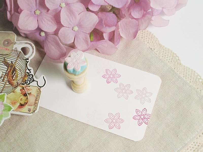 Apu handmade chapter all-match six-petal small flower stamp hand account stamp - Stamps & Stamp Pads - Rubber 