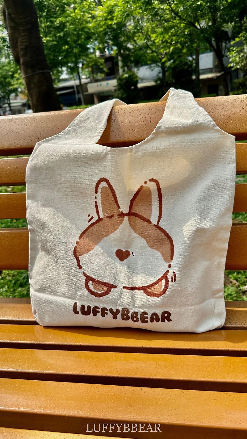 Macau original hand-painted Luffy double-sided canvas bag (can be used as a shoulder or portable bag) - Handbags & Totes - Cotton & Hemp Multicolor