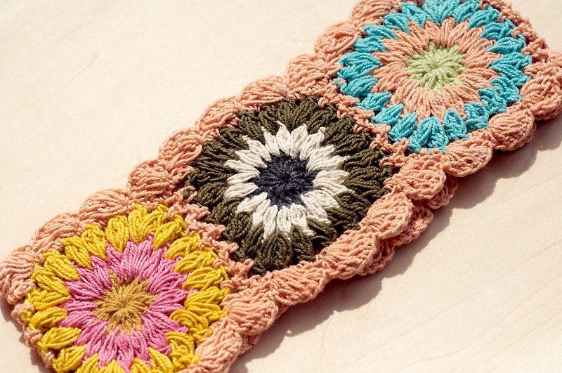 Hand-woven cotton hair band / braid colorful hair bands - Fenju colorful crocheted flowers (a handmade limited edition) - เครื่องประดับผม - ผ้าฝ้าย/ผ้าลินิน หลากหลายสี