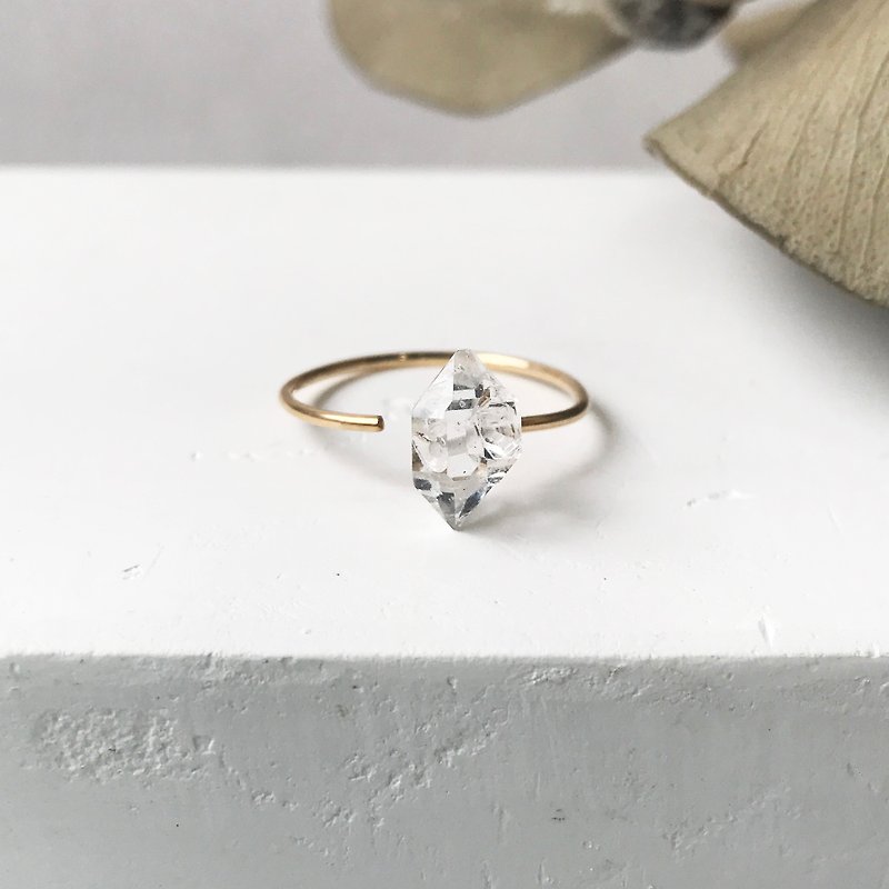 Herkimer diamond14k gold fill ring - General Rings - Other Metals Gold