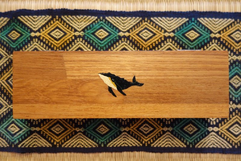 Humpback whale teak pencil case - Pencil Cases - Wood Brown