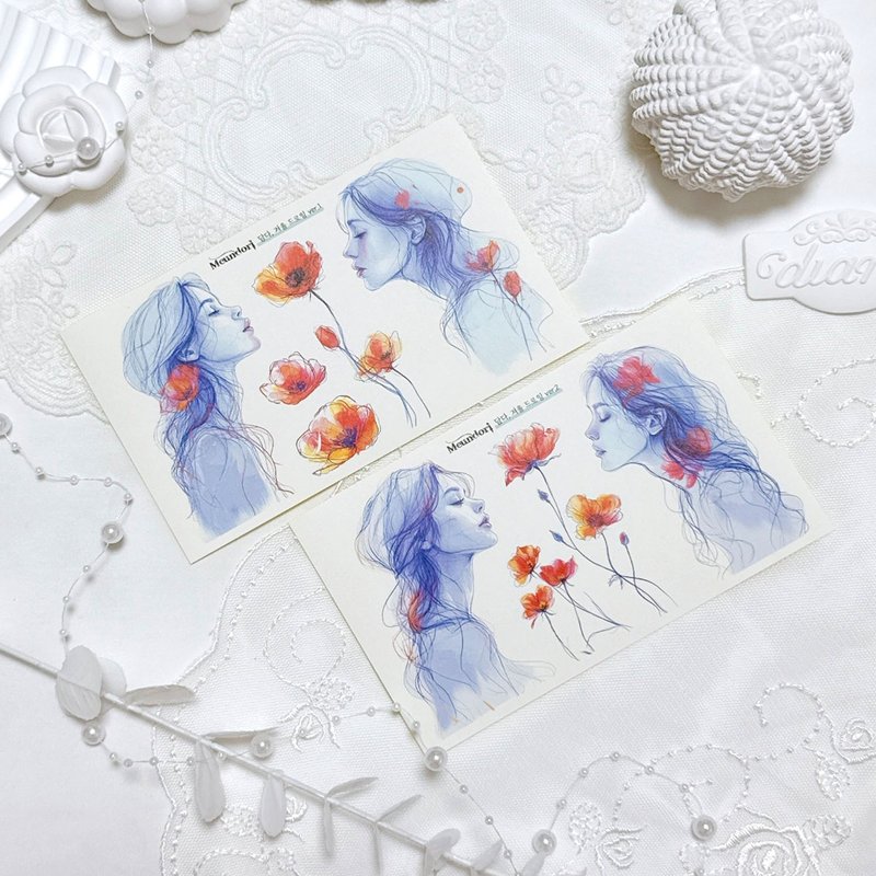 Full of winter - Drawing paper sticker - 貼紙 - 紙 