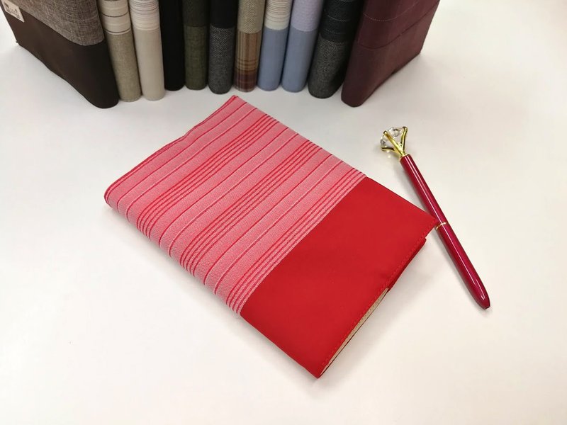 Exquisite A6 cloth book jacket ~ red (only product) B04-055 - Book Covers - Other Man-Made Fibers 