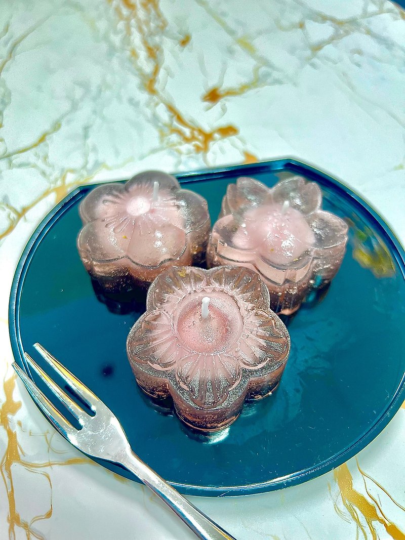 水晶月餅 - 香氛蠟燭/燭台 - 蠟 粉紅色
