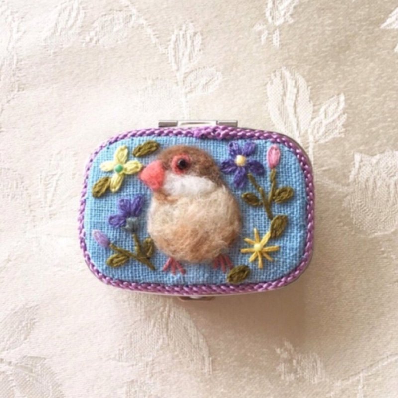 シナモン文鳥のピルケース - 其他 - 棉．麻 藍色