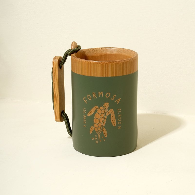 Outdoor Cup 元氣凹豆杯( 海龜款 ) - 咖啡杯/馬克杯 - 竹 卡其色