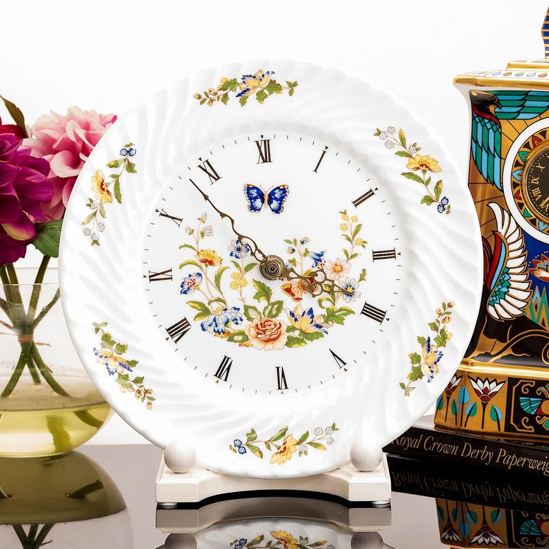 Aynsley Butterfly Garden Bone China European Clock Ceramic Wall Clock Made in the UK - นาฬิกา - เครื่องลายคราม 