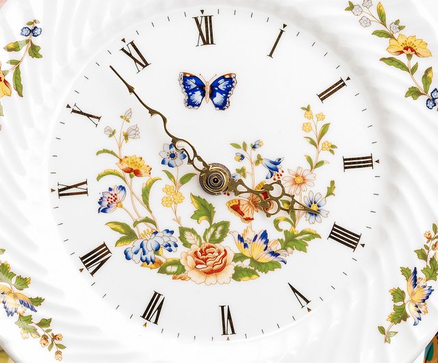 Aynsley Butterfly Garden Bone China European Clock Ceramic