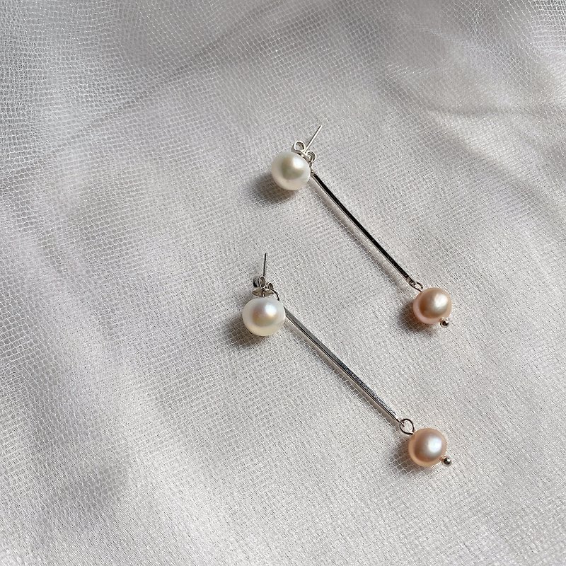 Ice Drop Cool and Warm Freshwater Pearl Drop Earrings - Earrings & Clip-ons - Pearl Silver