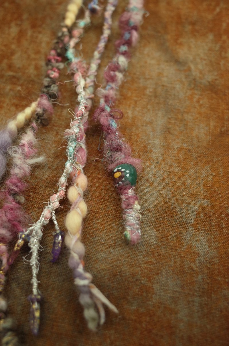 Gypsy hair Clip 穿戴式髒辮 髮夾髮片 (purple /pink) C (37cm) - 髮夾/髮圈 - 羊毛 紫色