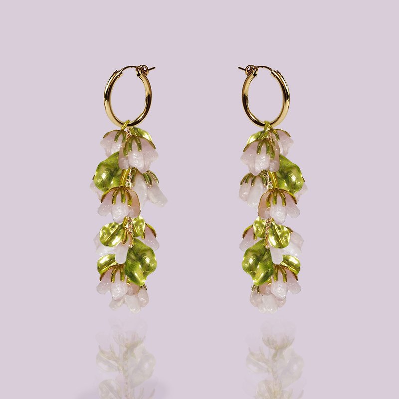 Ava Ollie Collection: Jasmine Flowers Earrings - Earrings & Clip-ons - Enamel Purple