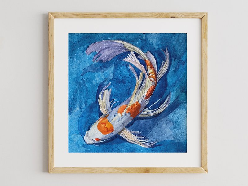 Koi fish painting,watercolor art,Original koi carp wall art,Japan Wall Decor - Wall Décor - Paper Multicolor