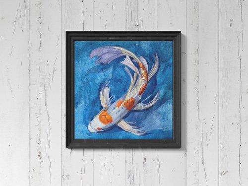 錦鯉 水彩画 錦鯉、金魚 #錦鯉#金魚#nishikigoi #日本の魚 #japaneseart