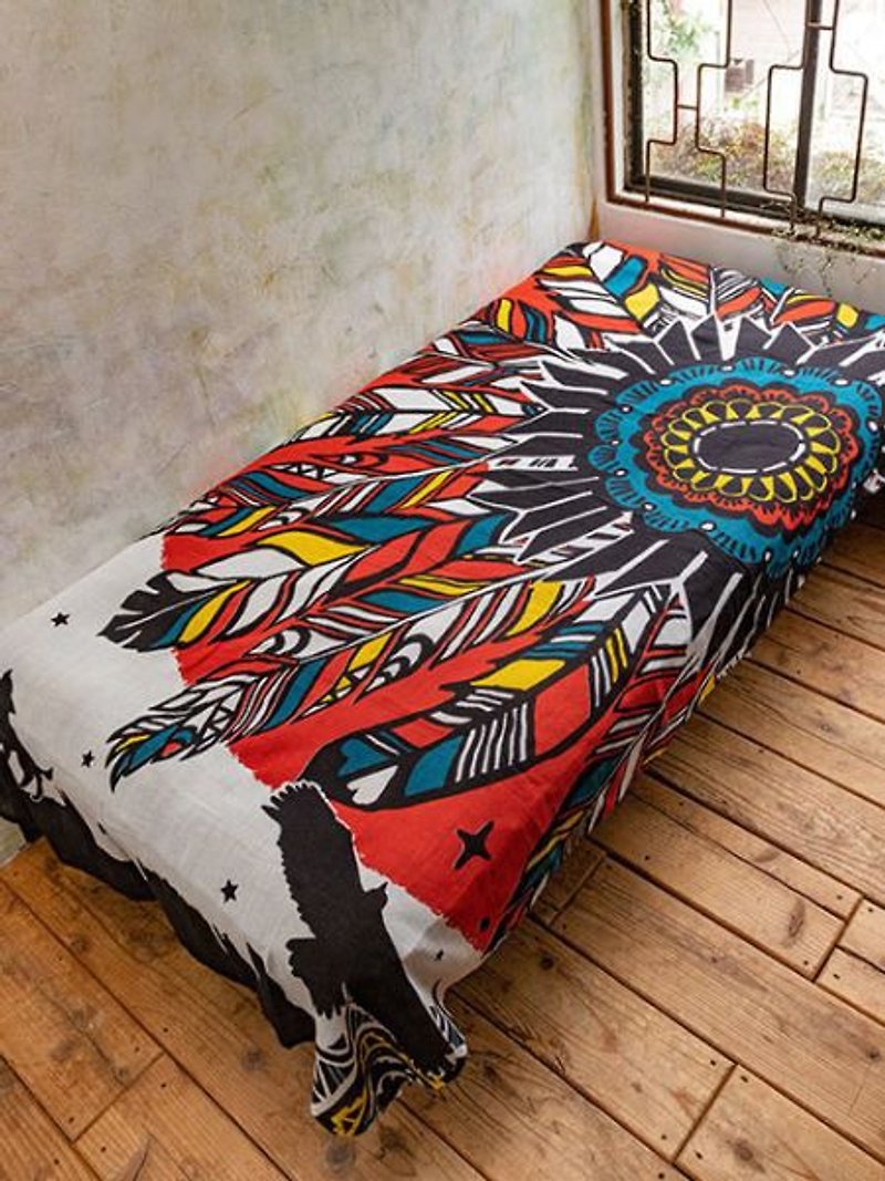 Colorful Feather Multi Cloth | Bed Cover - 毛布・かけ布団 - その他の素材 