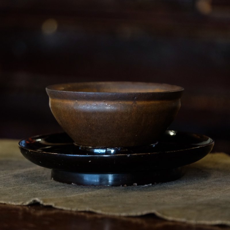 【Tea Master's Selection】Persimmon red glaze ancient tea bowl built with Tianmu lamp - ถ้วย - เครื่องลายคราม 