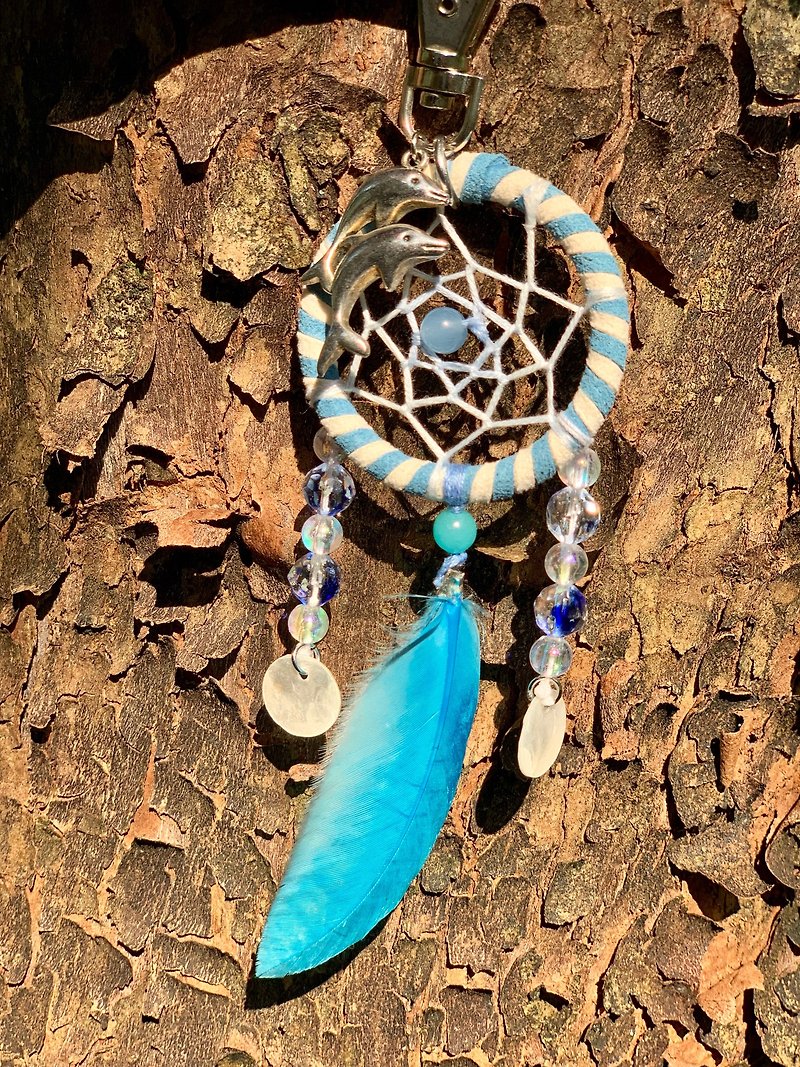 Dream Catcher Charm---Walk with Dreams / The sea is blue - Charms - Other Materials Blue