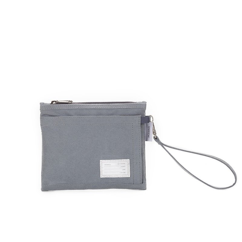 內袋系列-筆袋收納袋(手拿/收納)-岩灰-RMD310GR - 手拿包 - 棉．麻 灰色