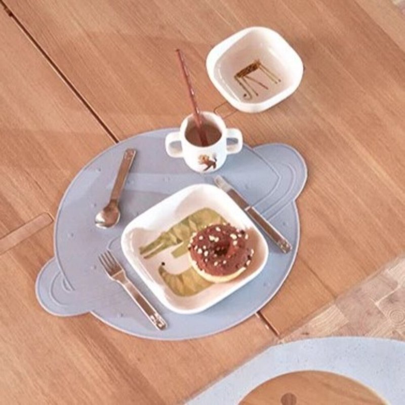 OYOY Moira手繪風陶瓷餐具組 / 鱷魚先生 - 寶寶/兒童餐具/餐盤 - 陶 