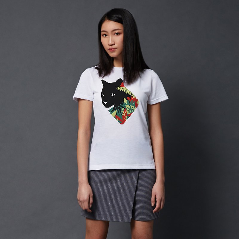 【年末30％オフ】TCool LNA共同ブランドレディースTシャツ（ウンピョウ柄） - Tシャツ - その他の素材 ホワイト