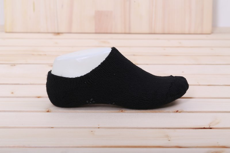 滑り止めと暖かいセーリングソックス[ボトルリサイクル環境にやさしい繊維生地]滑り止めの見えない靴下 - ソックス - サステナブル素材 ブラック