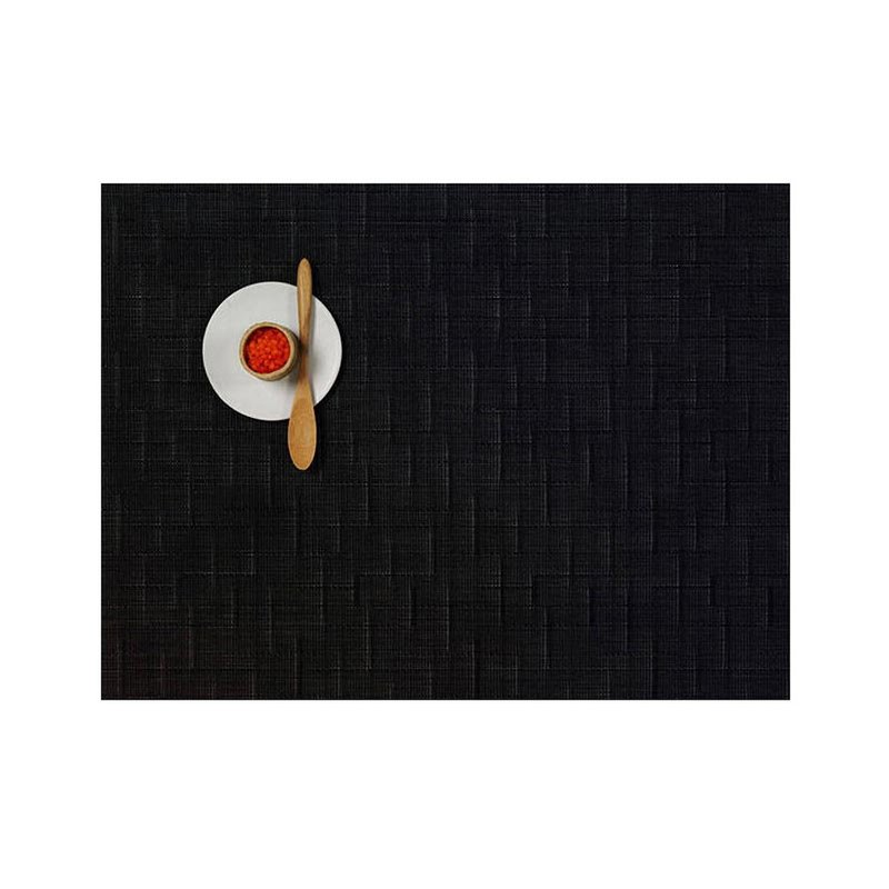 Bamboo 竹編系列餐墊 36 × 48 cm - Jet Black 墨黑 - 桌布/桌巾/餐墊 - 塑膠 黑色