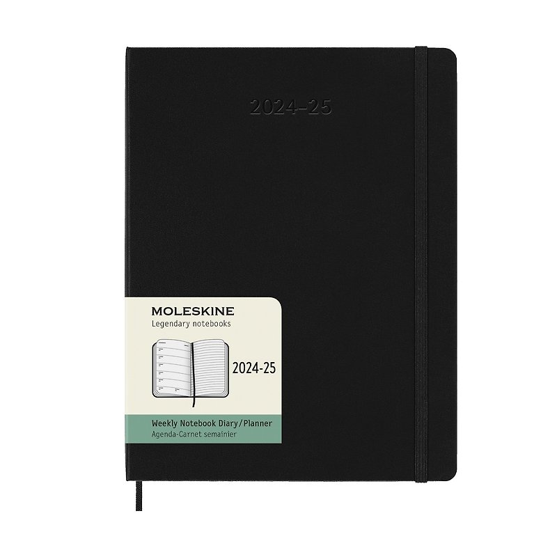 MOLESKINE 2024-25 Weekly Diary 18M Hard Shell XL Black - Notebooks & Journals - Paper Black