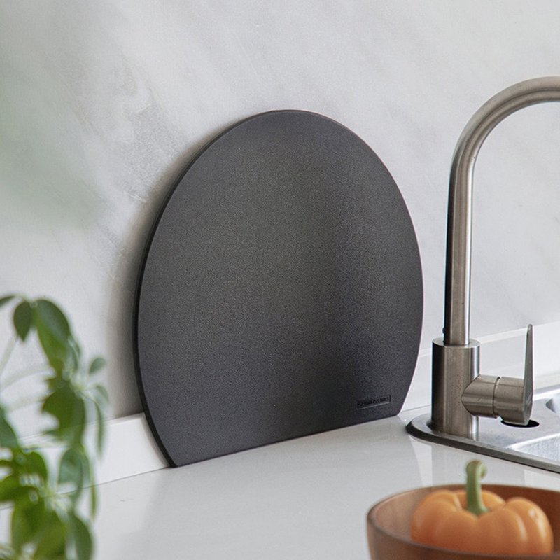 Japan Shimoyama Vegetable & Fruit D-Shaped Double-Sided TPE Non-Slip Cutting Board - Serving Trays & Cutting Boards - Other Materials Black