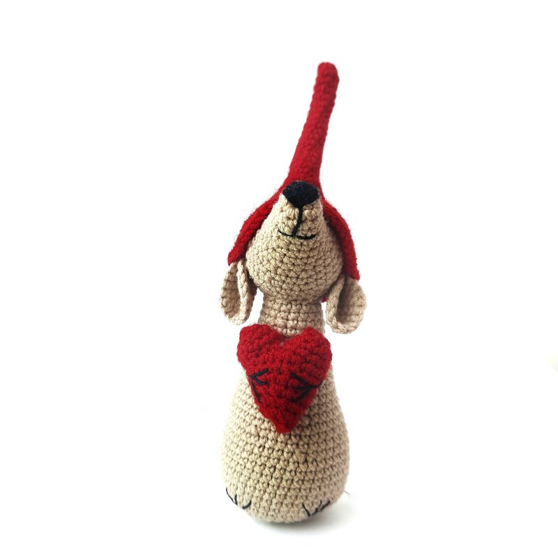 Miniature gray mouse toy with heart.lovely gift for best friend family.Mouse toy - 寶寶/兒童玩具/玩偶 - 棉．麻 灰色