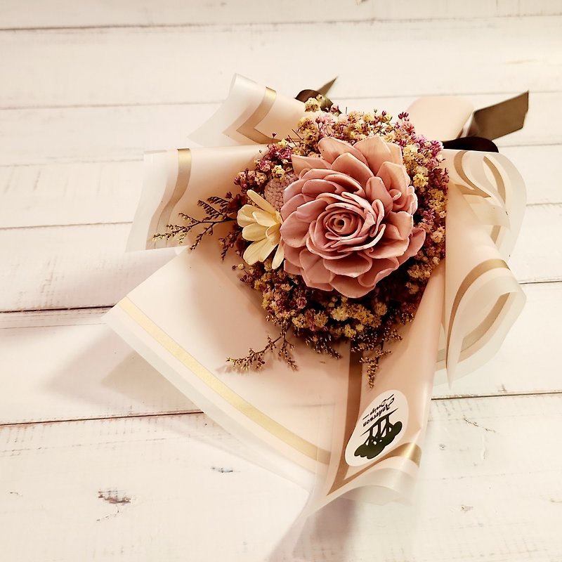 Handmade dry bouquet (S)-pink marble style - ช่อดอกไม้แห้ง - พืช/ดอกไม้ 