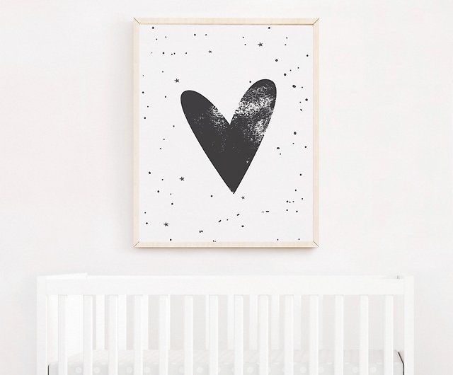 かわいいハート 赤ちゃんのためのハート シンプルなハート 黒と白のハート デジタルプリント ショップ Abcco ポスター 絵 Pinkoi