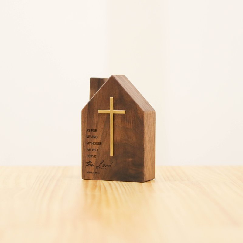 Walnut Bronze Cross Cottage - Items for Display - Wood Brown