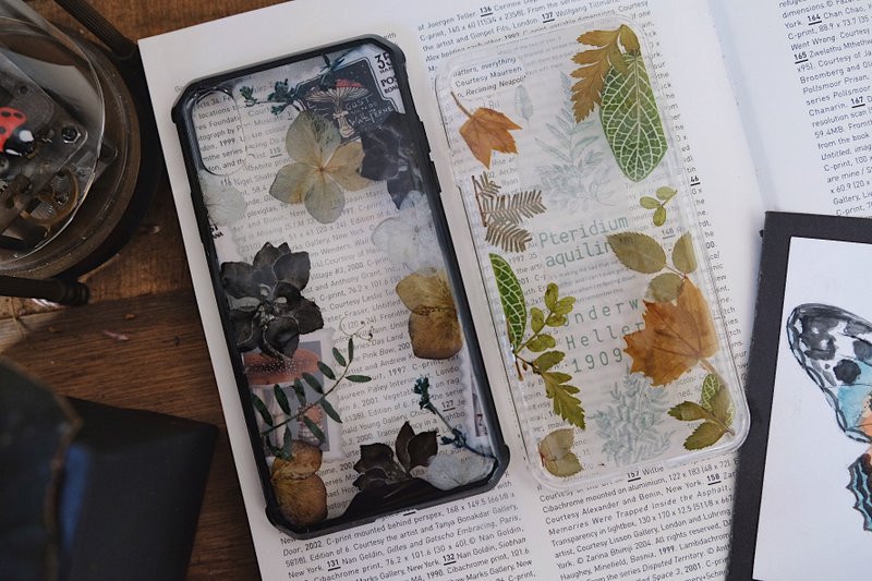 iPhone X/XS 飛燕 壓花手機殼 - 手機殼/手機套 - 植物．花 黑色