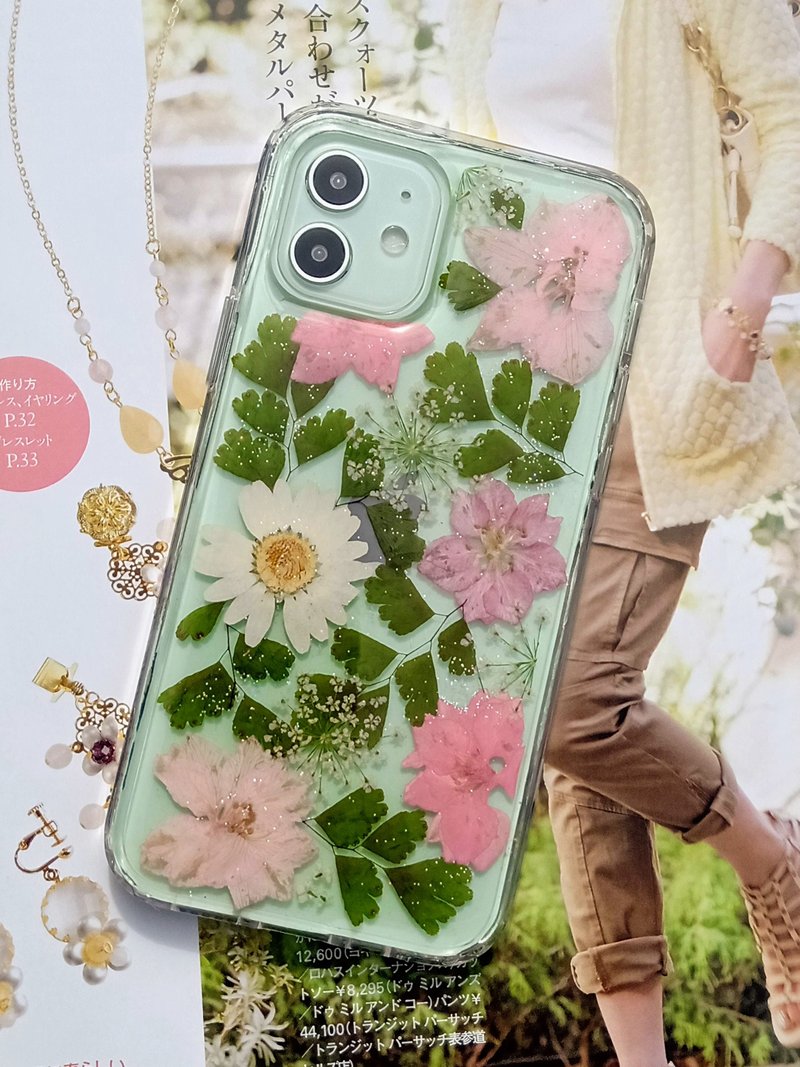 Pressed flowers phone case, Purple Larkspur, iPhone 12 - Phone Cases - Plastic Multicolor