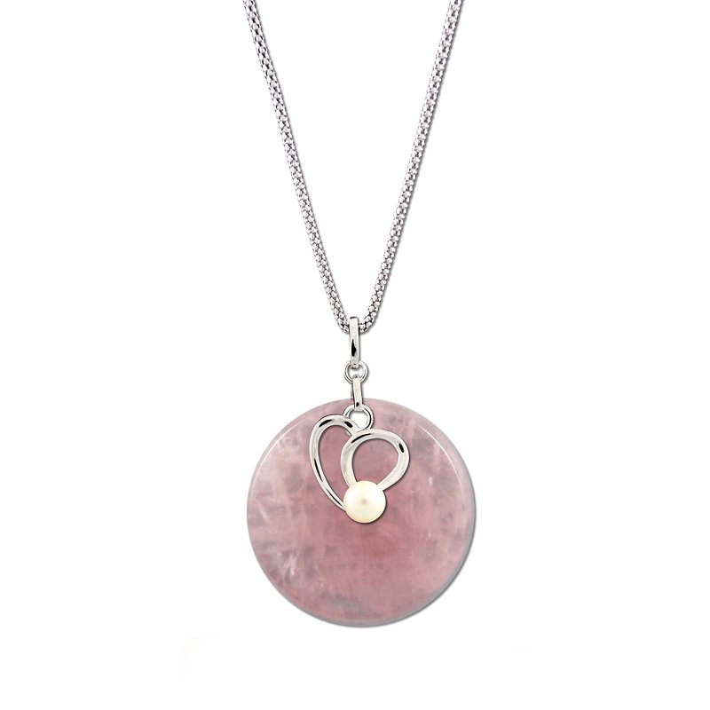 Rose quartz sterling silver necklace─the best gift - Necklaces - Gemstone 