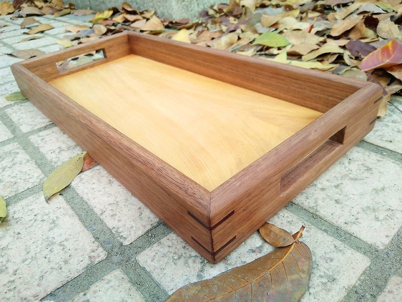 <Limited time specials!! >>> Walnut + Taiwan cypress long tray - Storage - Wood Brown