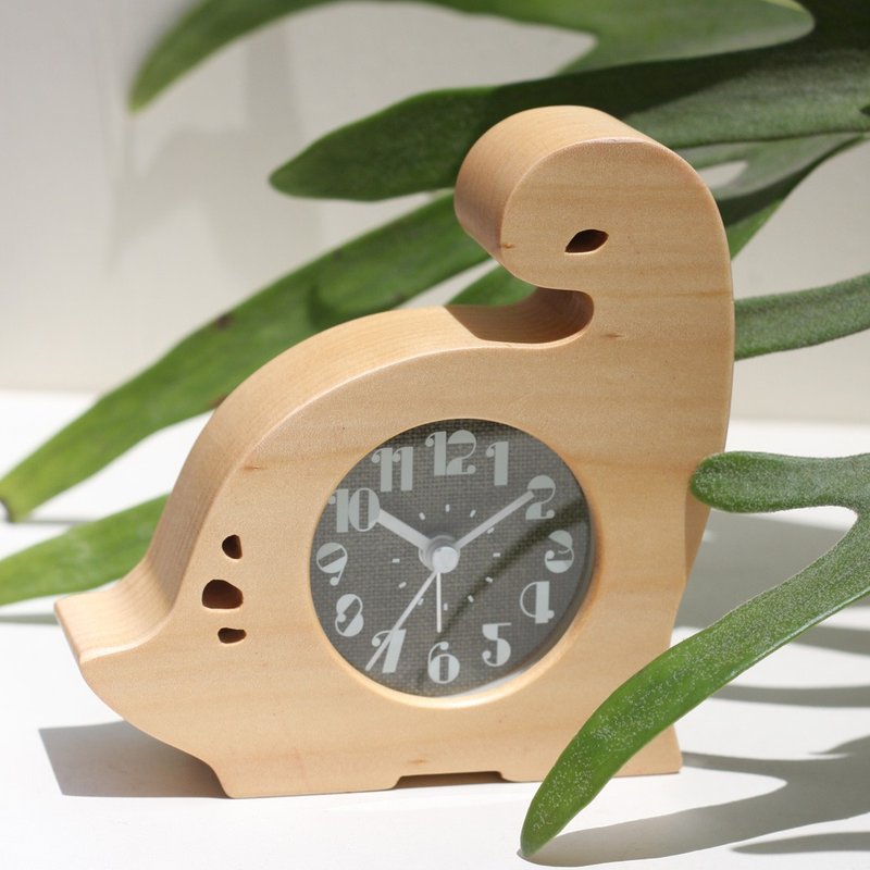 Brontosaurus Table Clock - Clocks - Wood Brown