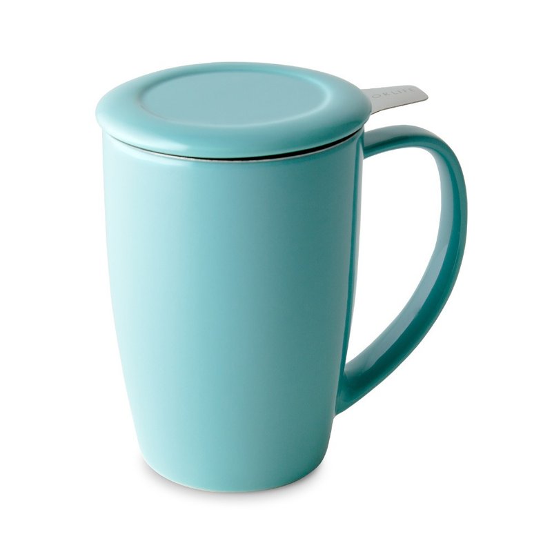 [Holiday Gift] American FORLIFE Sleek/Filter Tea Cup Set-Lake Blue - Cups - Porcelain Blue