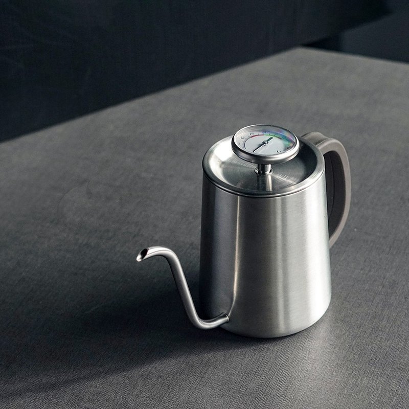 The best choice for entry-level hand brewing丨Driver Excellent Temperature Sensing Slim Mouth Kettle 600ml - Coffee Pots & Accessories - Stainless Steel Silver