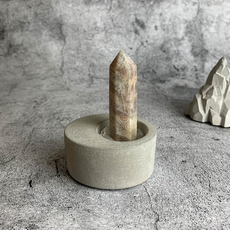 水晶柱- 日月同輝  辦公室療癒微景觀 裝置擺飾 一物一圖 - 擺飾/家飾品 - 寶石 多色