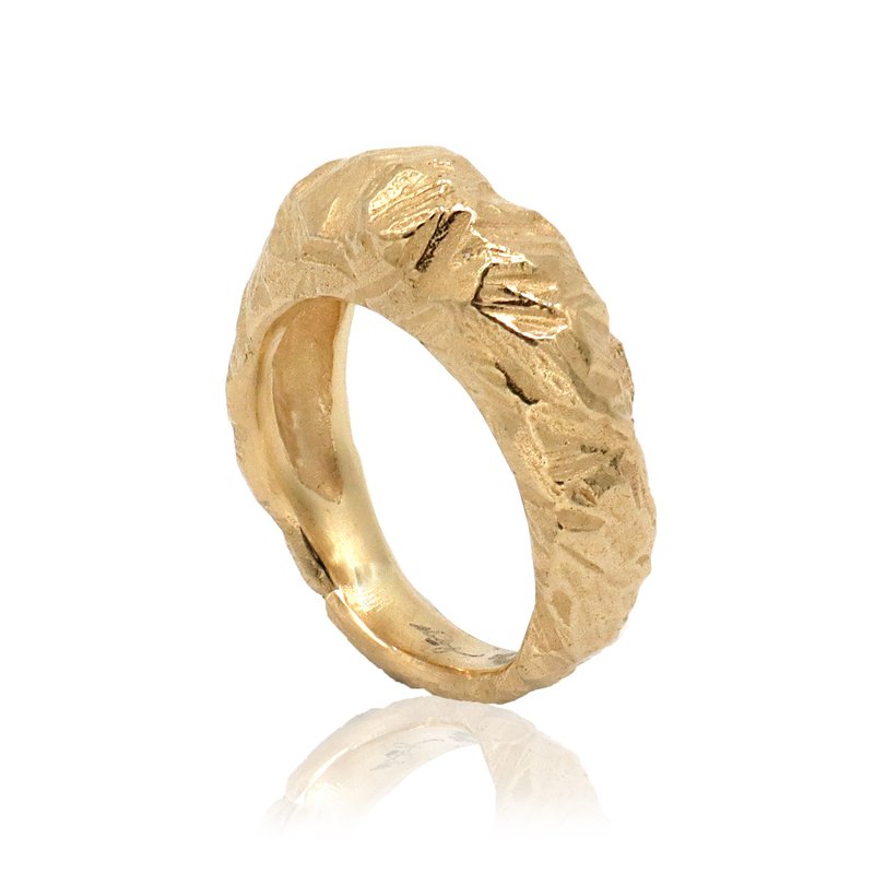 STONE系列戒指  原創手造  925銀鍍18K金 - 戒指 - 純銀 金色