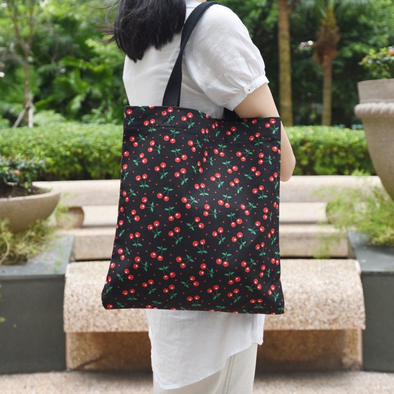 Two-in-one portable shoulder bag, shoulder bag-cherry (SB06) - กระเป๋าแมสเซนเจอร์ - ผ้าฝ้าย/ผ้าลินิน ขาว