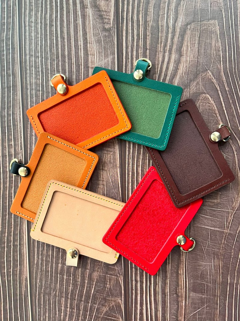 Horizontal leather ID holder - ID & Badge Holders - Genuine Leather Multicolor