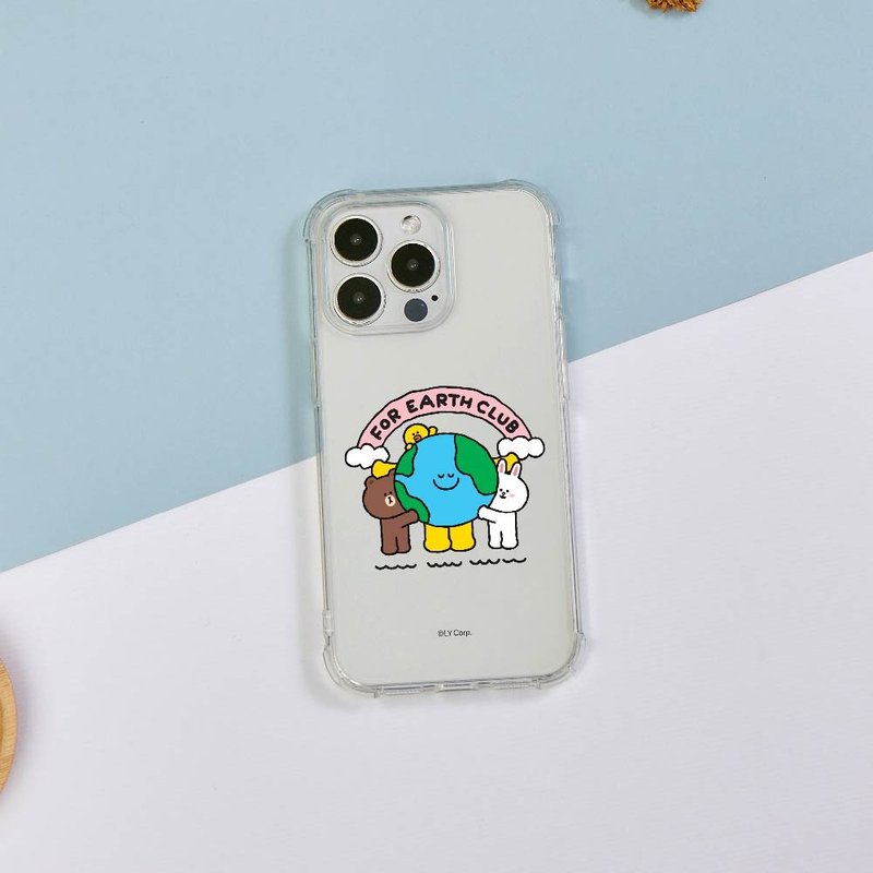 LINE FRIENDS Earth-擁抱地球全氣囊防摔iPhone手機殼 - 手機殼/手機套 - 矽膠 多色