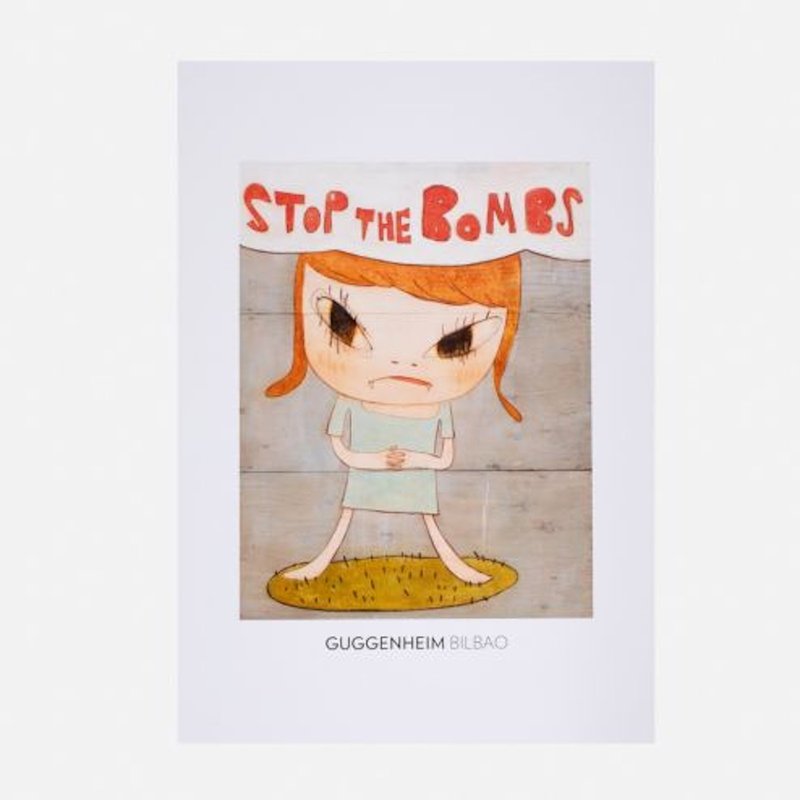 奈良美智 STOP THE BOMS 海報 - 海報/掛畫/掛布 - 紙 橘色